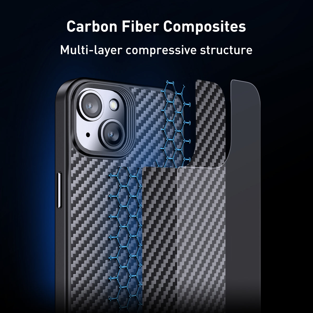 ELECTROPRIME For iPhone 15 Plus wlons Magsafe Carbon Fiber Kevlar TPU Phone Case(Black)