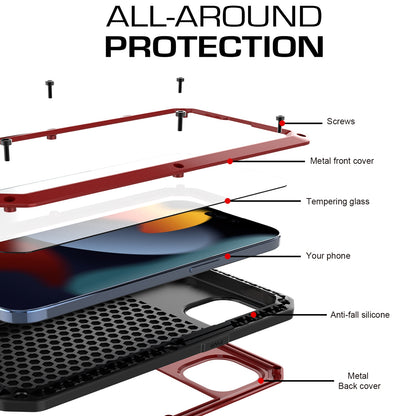 ELECTROPRIME For iPhone 15 Plus Shockproof Life Waterproof Dust-proof Metal + Silicone Phone Case(Red)
