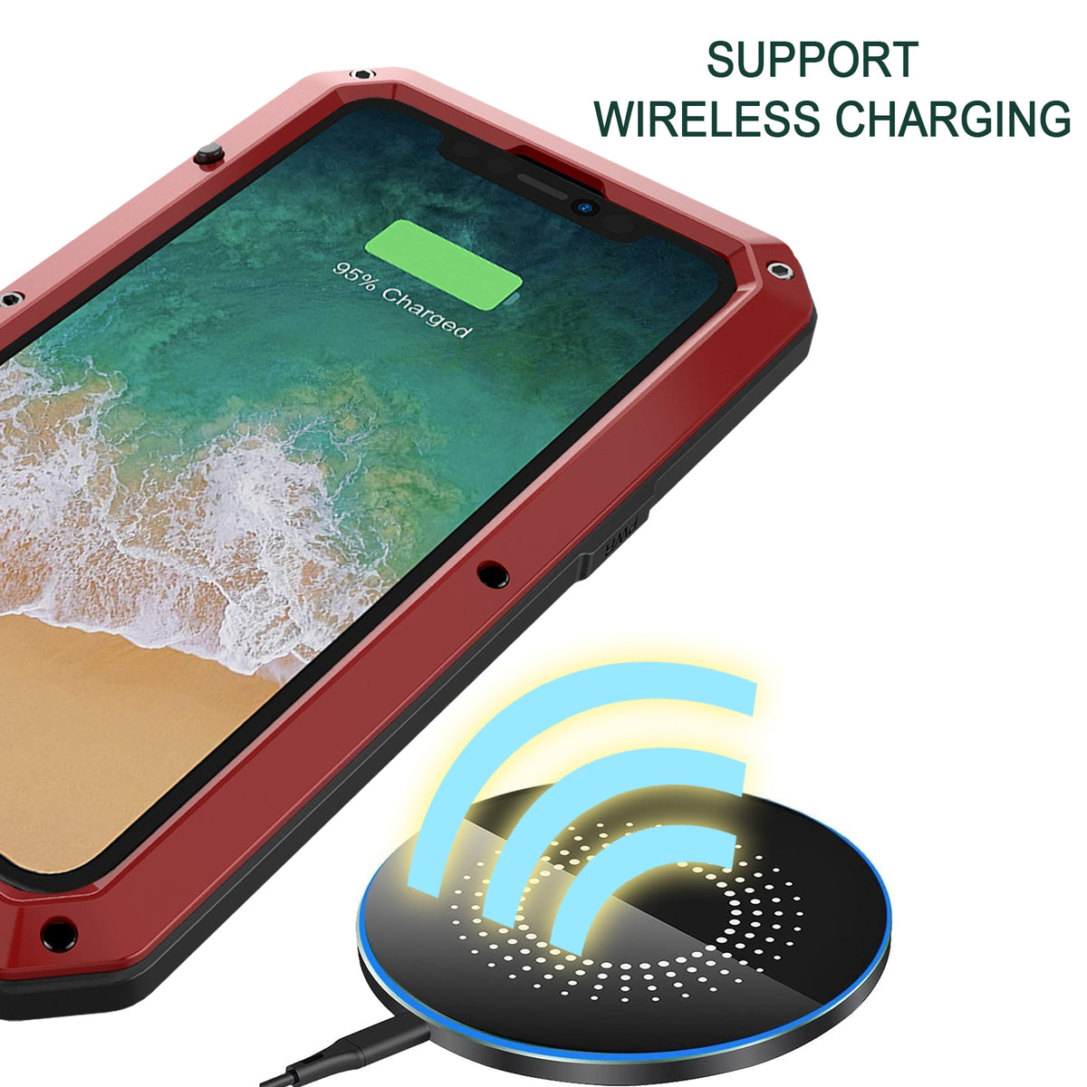 ELECTROPRIME For iPhone 15 Plus Shockproof Life Waterproof Dust-proof Metal + Silicone Phone Case(Red)