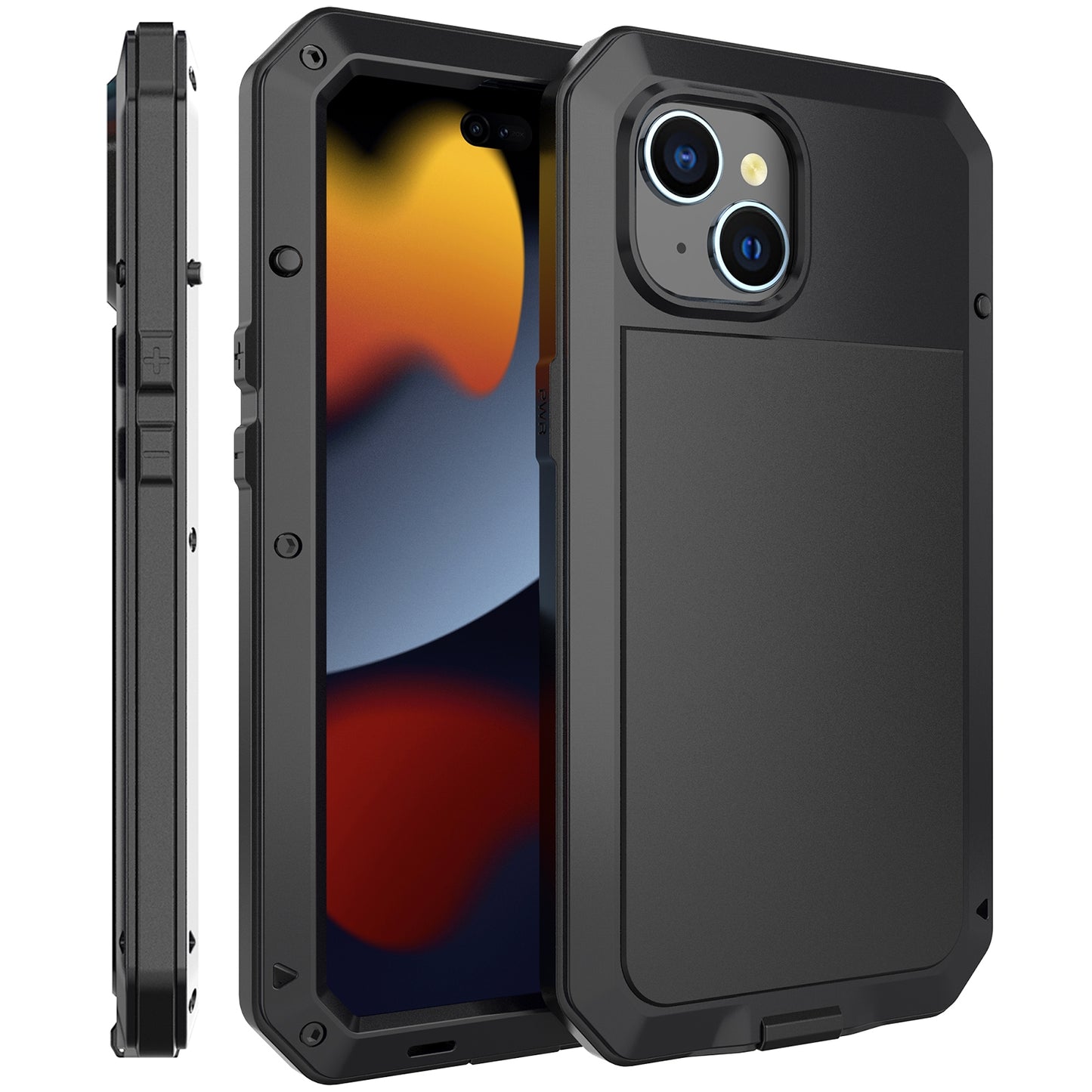 ELECTROPRIME For iPhone 15 Shockproof Life Waterproof Dust-proof Metal + Silicone Phone Case(Black)