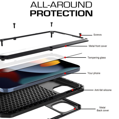 ELECTROPRIME For iPhone 15 Shockproof Life Waterproof Dust-proof Metal + Silicone Phone Case(Black)