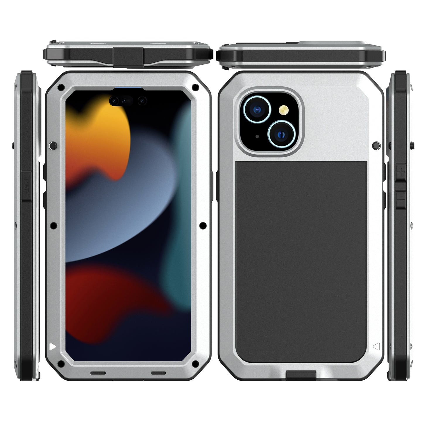 ELECTROPRIME For iPhone 15 Shockproof Life Waterproof Dust-proof Metal + Silicone Phone Case(Silver)