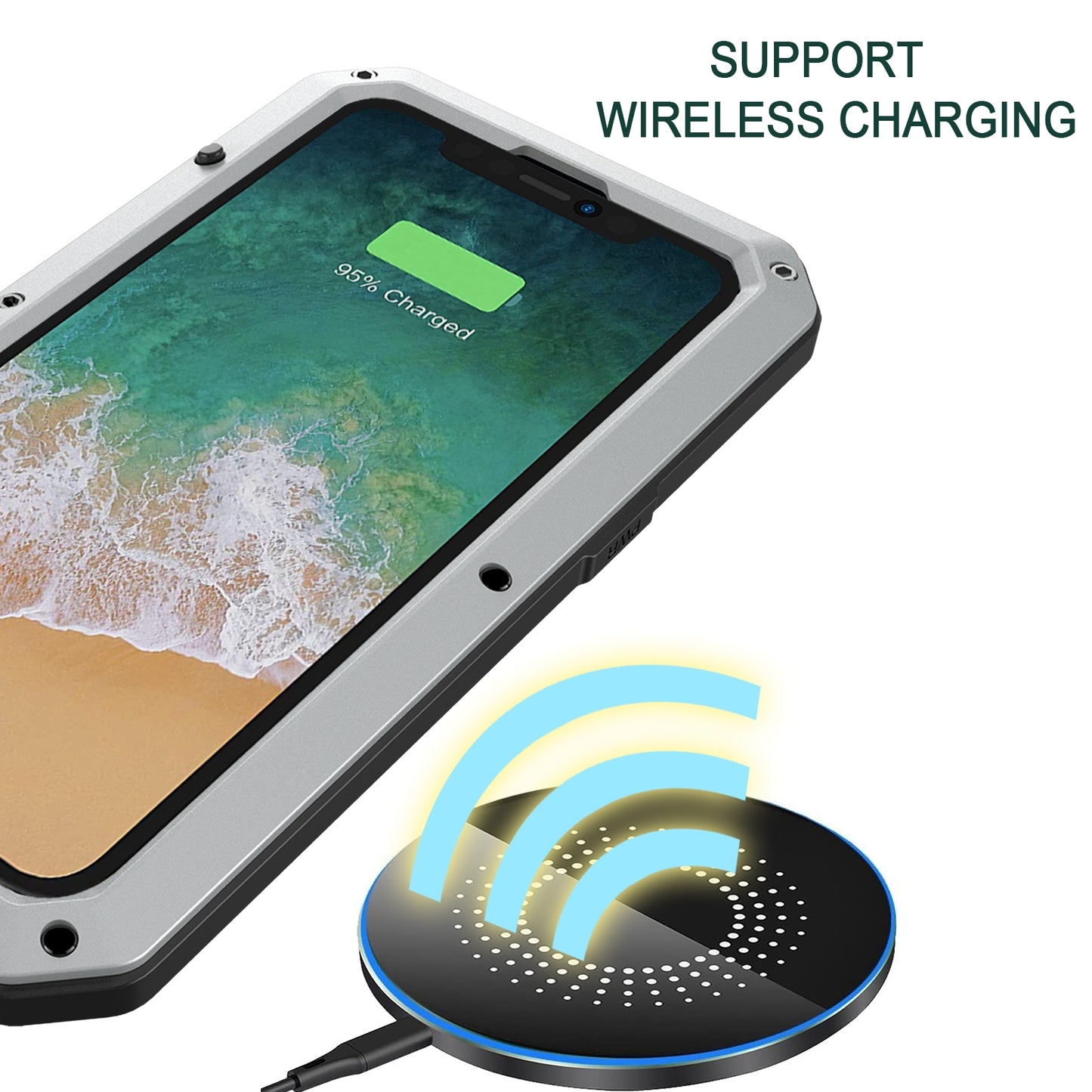 ELECTROPRIME For iPhone 15 Shockproof Life Waterproof Dust-proof Metal + Silicone Phone Case(Silver)