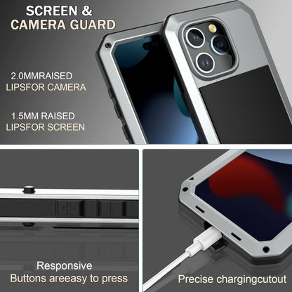 ELECTROPRIME For iPhone 15 Shockproof Life Waterproof Dust-proof Metal + Silicone Phone Case(Silver)