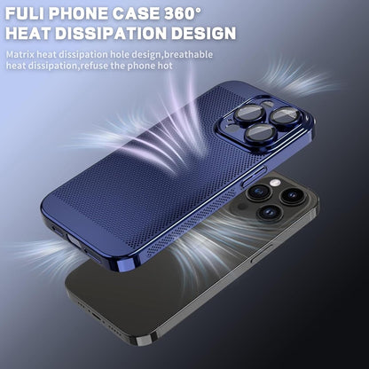 ELECTROPRIME For iPhone 15 Plus Fine Mesh Cooling Phone Case(Blue)