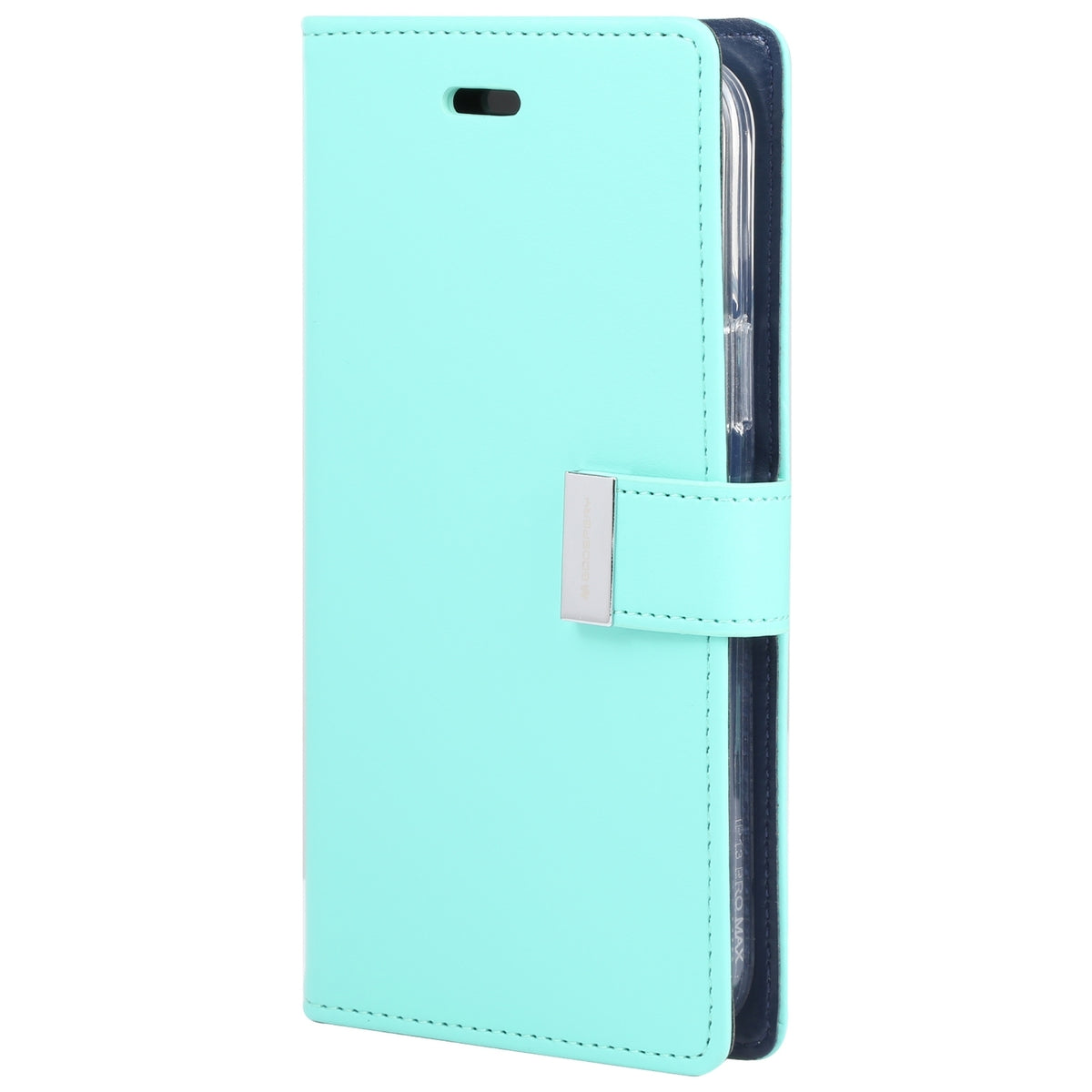 ELECTROPRIME For iPhone 15 Plus GOOSPERY RICH DIARY Crazy Horse Texture Leather Phone Case(Mint Green)