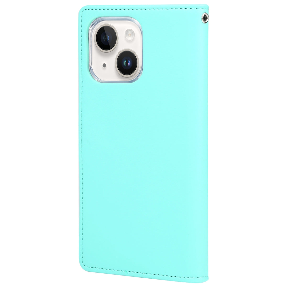 ELECTROPRIME For iPhone 15 Plus GOOSPERY RICH DIARY Crazy Horse Texture Leather Phone Case(Mint Green)