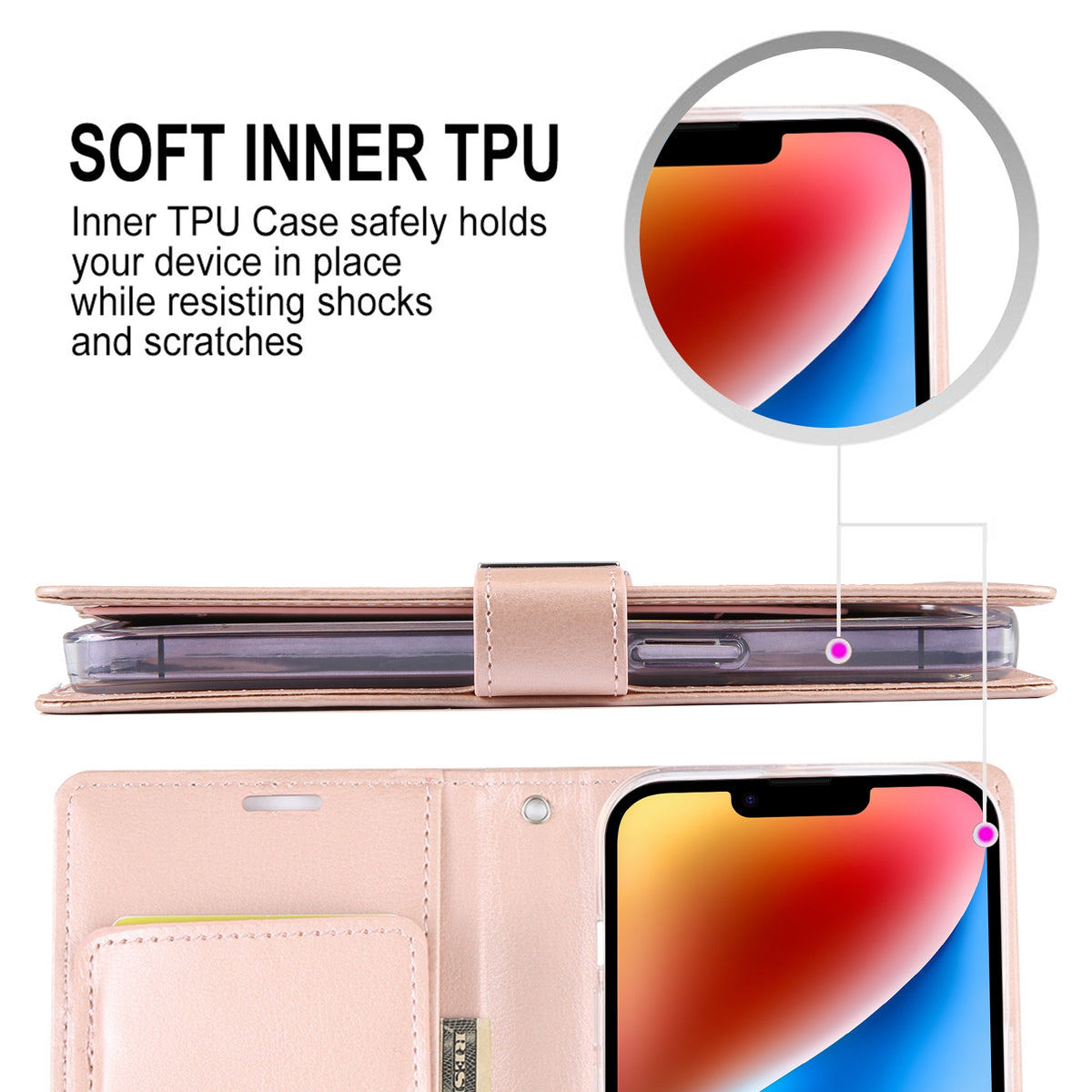 ELECTROPRIME For iPhone 15 Plus GOOSPERY RICH DIARY Crazy Horse Texture Leather Phone Case(Mint Green)