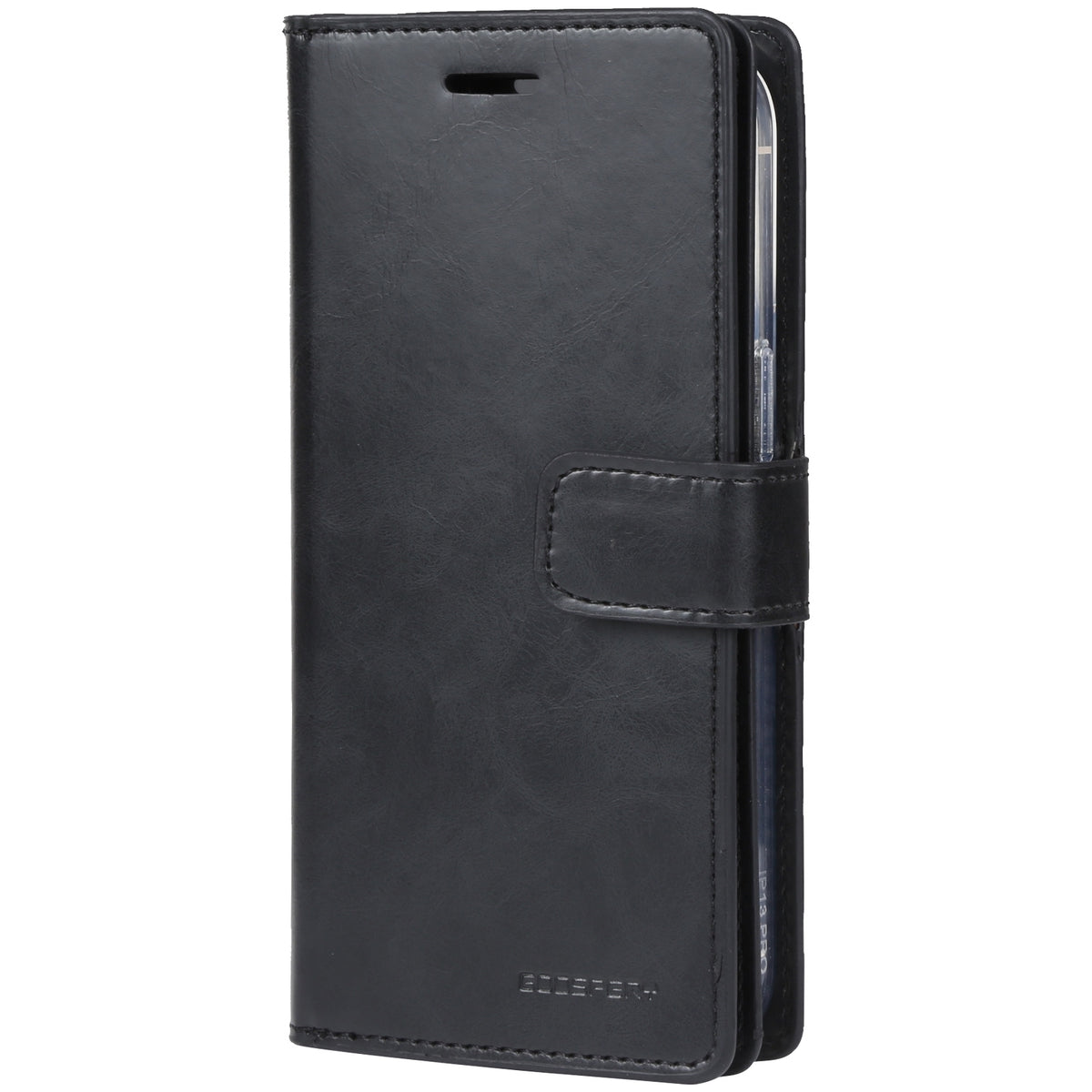 ELECTROPRIME For iPhone 15 Plus GOOSPERY MANSOOR DIARY 9 Card Slots Leather Phone Case(Black)