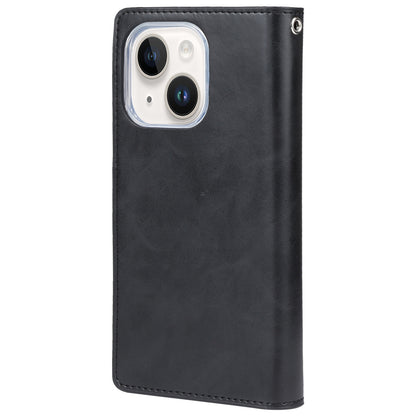 ELECTROPRIME For iPhone 15 Plus GOOSPERY MANSOOR DIARY 9 Card Slots Leather Phone Case(Black)