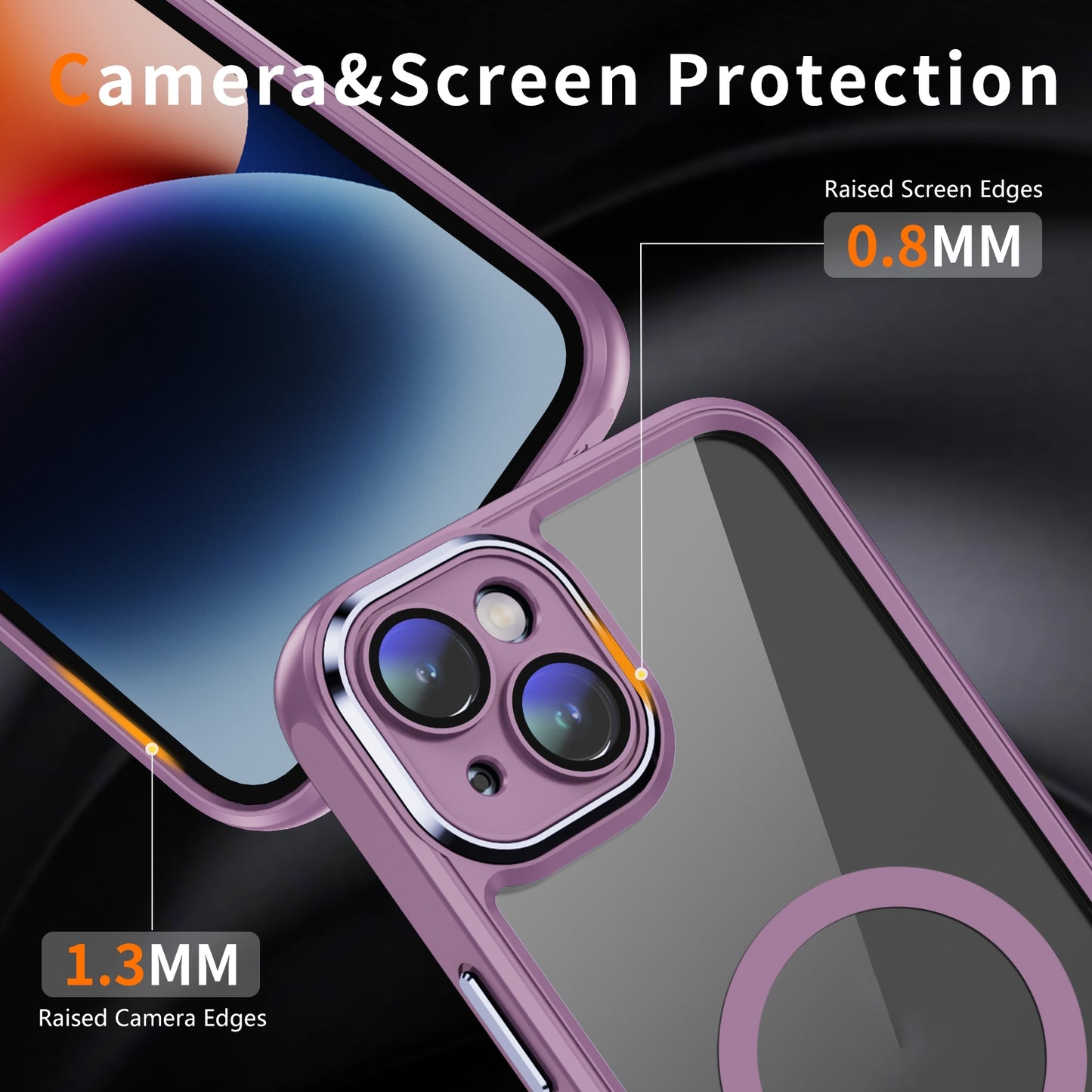 ELECTROPRIME For iPhone 15 MagSafe Magnetic PC + TPU Phone Case with Lens Film(Light Purple)