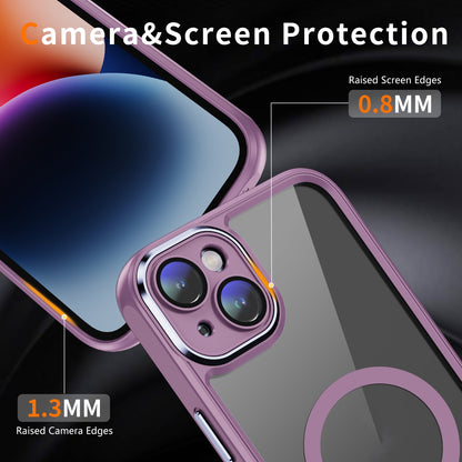 ELECTROPRIME For iPhone 15 MagSafe Magnetic PC + TPU Phone Case with Lens Film(Light Purple)