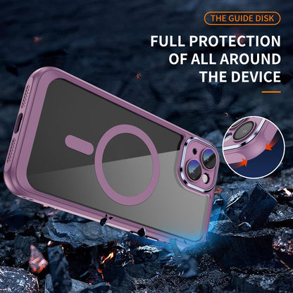ELECTROPRIME For iPhone 15 MagSafe Magnetic PC + TPU Phone Case with Lens Film(Light Purple)