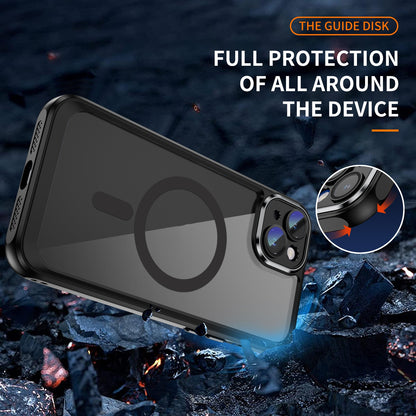 ELECTROPRIME For iPhone 15 MagSafe Magnetic PC + TPU Phone Case with Lens Film(Black)