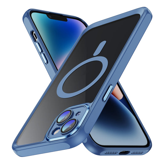 ELECTROPRIME For iPhone 15 MagSafe Magnetic PC + TPU Phone Case with Lens Film(Blue)
