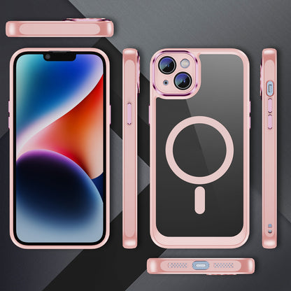 ELECTROPRIME For iPhone 15 MagSafe Magnetic PC + TPU Phone Case with Lens Film(Apricot)