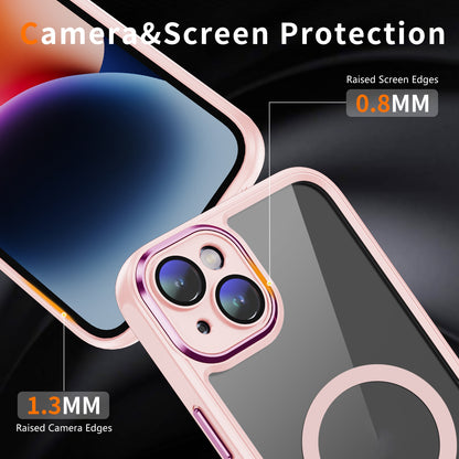 ELECTROPRIME For iPhone 15 MagSafe Magnetic PC + TPU Phone Case with Lens Film(Apricot)