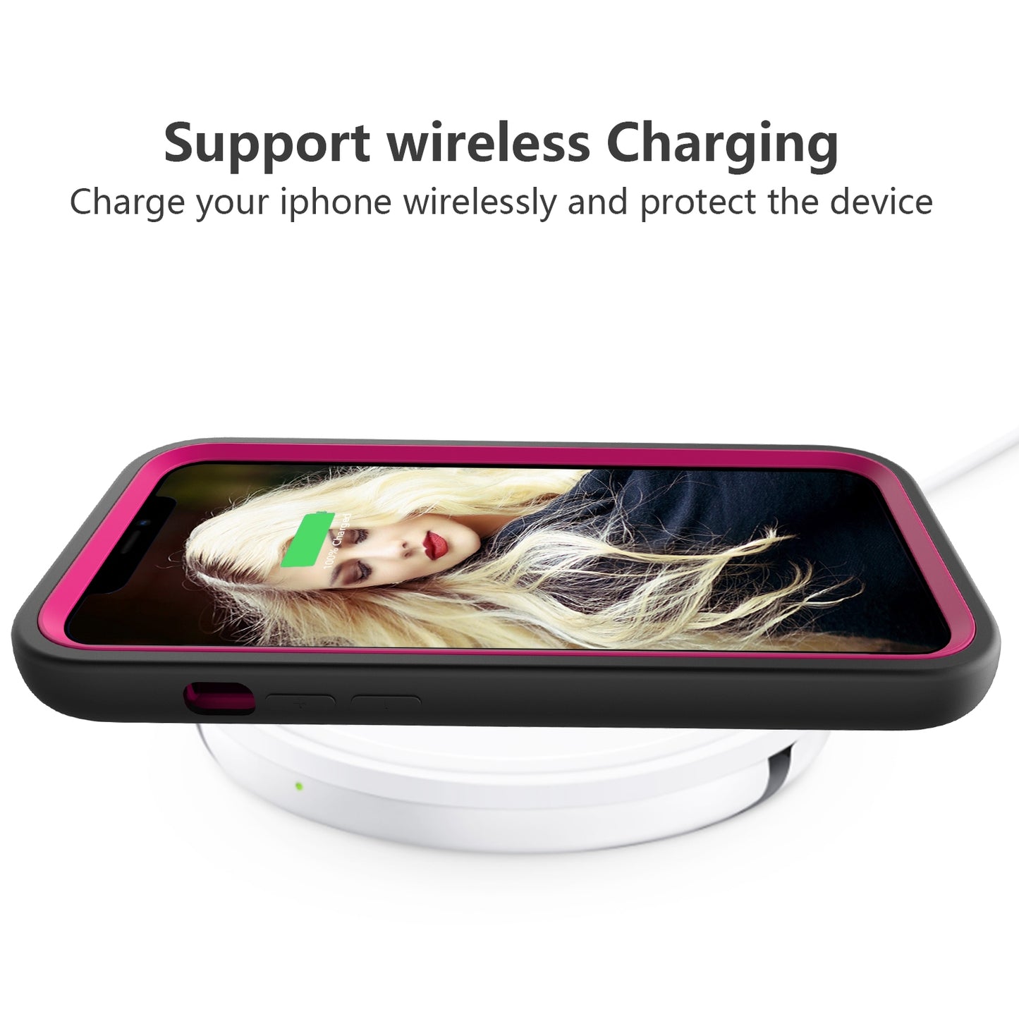 ELECTROPRIME For iPhone 15 Wave Pattern 3 in 1 Silicone + PC Phone Case(Black+Hot Pin)