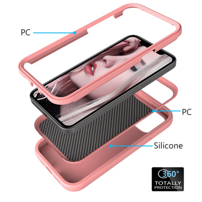 ELECTROPRIME For iPhone 15 Wave Pattern 3 in 1 Silicone + PC Phone Case(Rose Gold)
