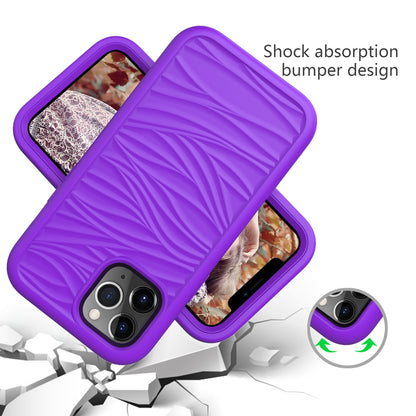 ELECTROPRIME For iPhone 15 Wave Pattern 3 in 1 Silicone + PC Phone Case(Purple)
