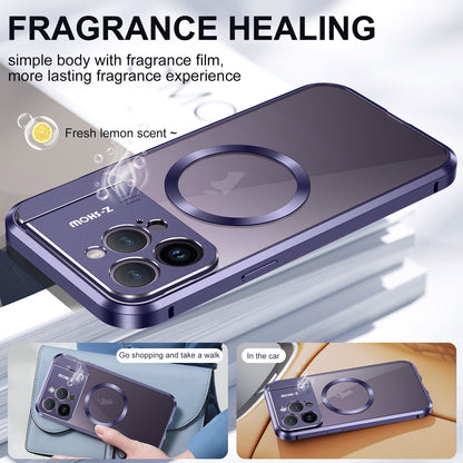 ELECTROPRIME For iPhone 15 Aromatherapy Holder Single-sided MagSafe Magnetic Phone Case(White)