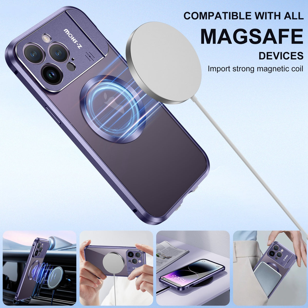 ELECTROPRIME For iPhone 15 Aromatherapy Holder Single-sided MagSafe Magnetic Phone Case(White)