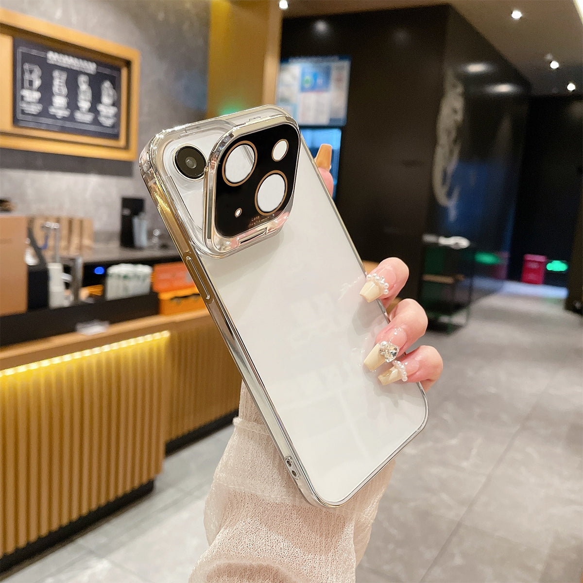 ELECTROPRIME For iPhone 15 Electroplated Lens Protectoin Holder TPU Phone Case(Silver)
