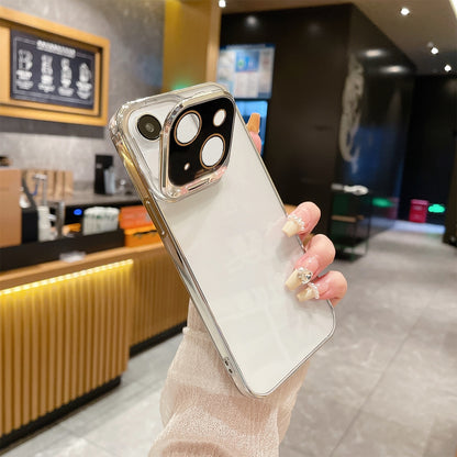ELECTROPRIME For iPhone 15 Electroplated Lens Protectoin Holder TPU Phone Case(Silver)