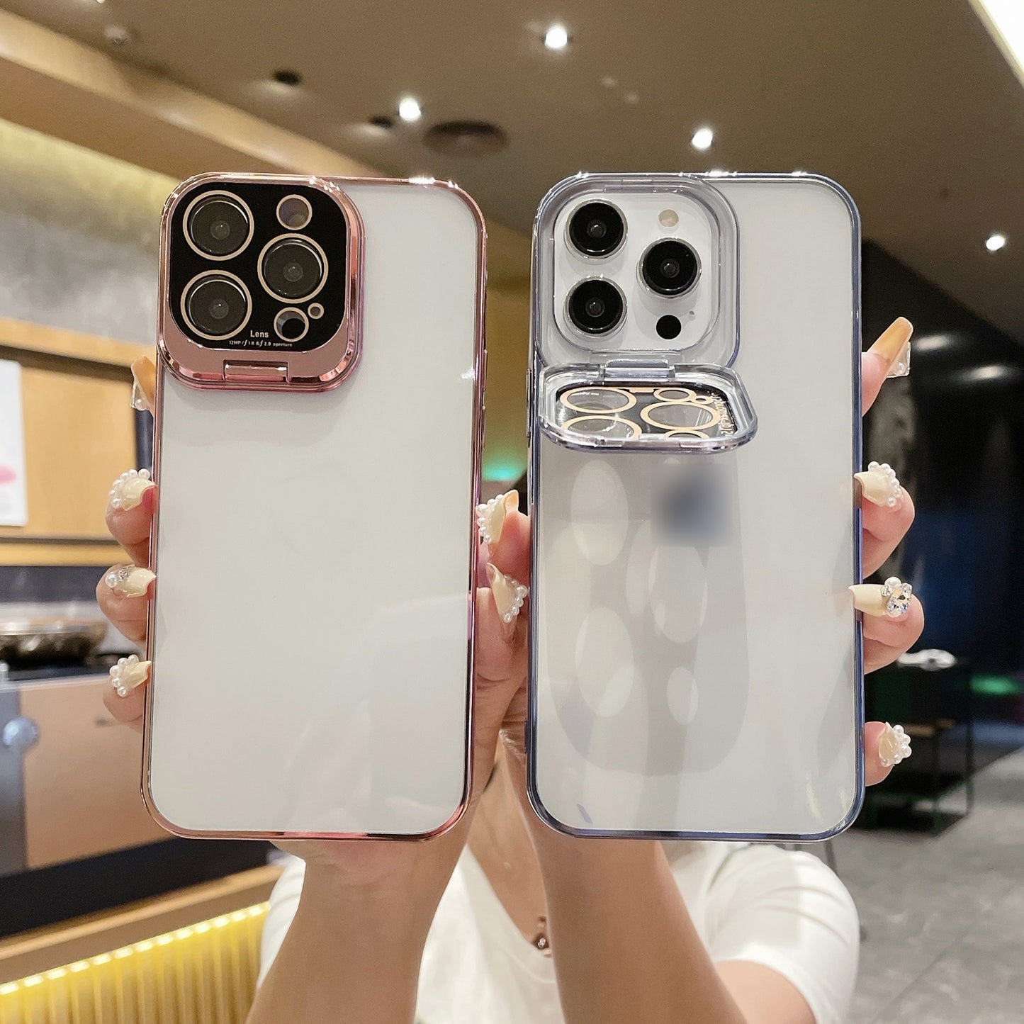 ELECTROPRIME For iPhone 15 Electroplated Lens Protectoin Holder TPU Phone Case(Silver)