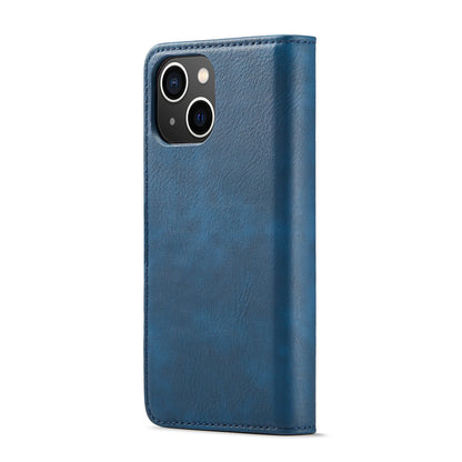 ELECTROPRIME For iPhone 15 Plus DG.MING Crazy Horse Texture Detachable Magnetic Leather Phone Case(Blue)