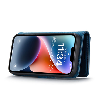 ELECTROPRIME For iPhone 15 Plus DG.MING Crazy Horse Texture Detachable Magnetic Leather Phone Case(Blue)