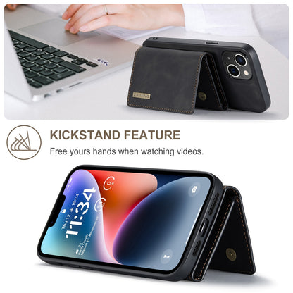 ELECTROPRIME For iPhone 15 DG.MING M1 Series 3-Fold Multi Card Wallet Leather Phone Case(Black)