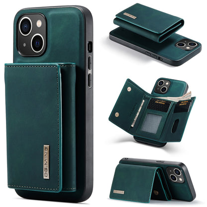 ELECTROPRIME For iPhone 15 DG.MING M1 Series 3-Fold Multi Card Wallet Leather Phone Case(Green)
