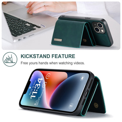 ELECTROPRIME For iPhone 15 DG.MING M1 Series 3-Fold Multi Card Wallet Leather Phone Case(Green)