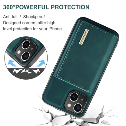 ELECTROPRIME For iPhone 15 DG.MING M1 Series 3-Fold Multi Card Wallet Leather Phone Case(Green)