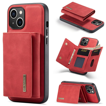 ELECTROPRIME For iPhone 15 Plus DG.MING M1 Series 3-Fold Multi Card Wallet Leather Phone Case(Red)