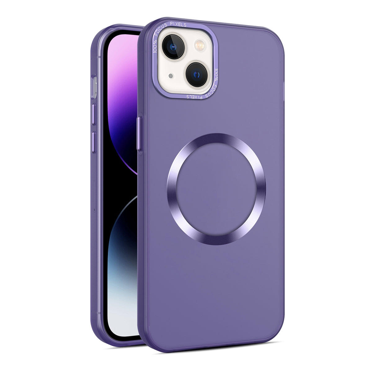 ELECTROPRIME For iPhone 15 Plus CD Texture MagSafe Frosted Translucent Phone Case(Dark Purple)