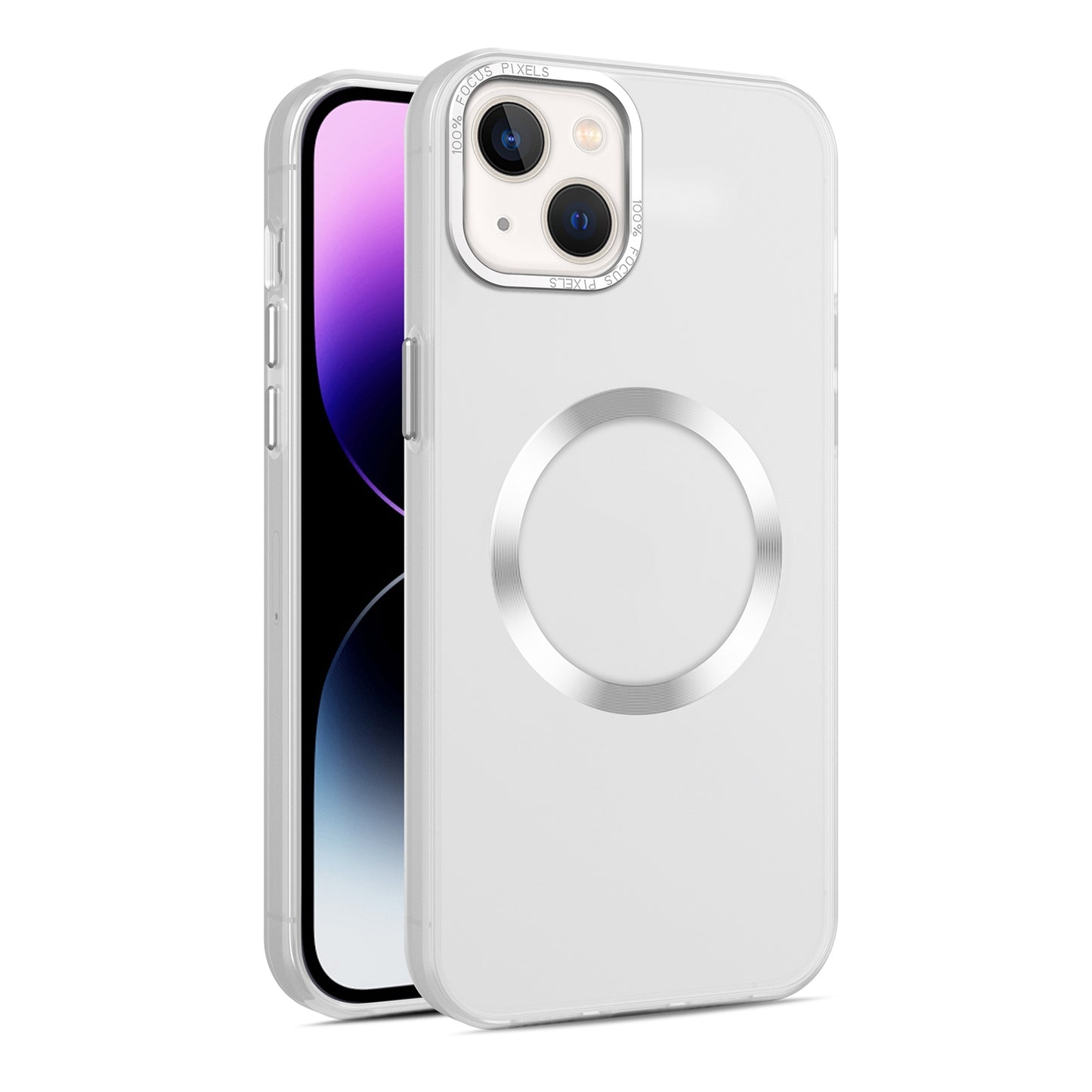 ELECTROPRIME For iPhone 15 CD Texture MagSafe Frosted Translucent Phone Case(White)