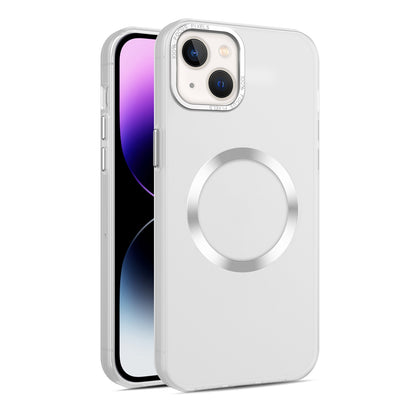 ELECTROPRIME For iPhone 15 CD Texture MagSafe Frosted Translucent Phone Case(White)