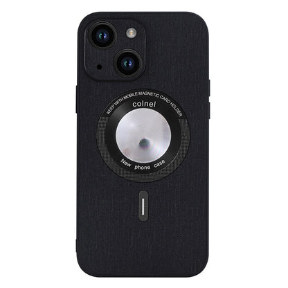 ELECTROPRIME For iPhone 15 Cloth Texture MagSafe Magnetic PU Phone Case(Black)