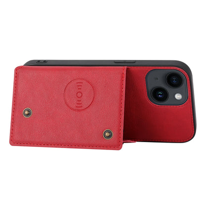 ELECTROPRIME For iPhone 15 Double Buckle Card Slots PU + TPU Phone Case(Red)