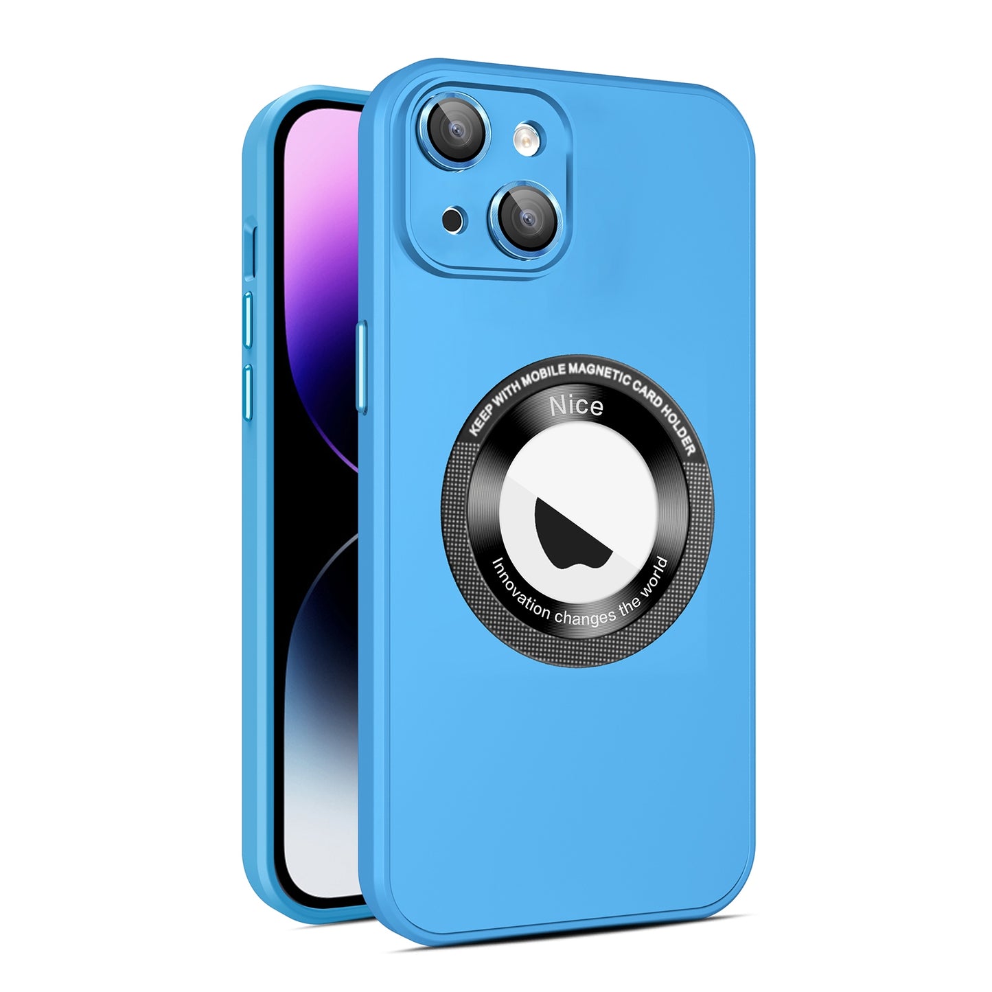 ELECTROPRIME For iPhone 15 Eagle Eye Lens CD Texture MagSafe Magnifier Phone Case(Dark Purple)