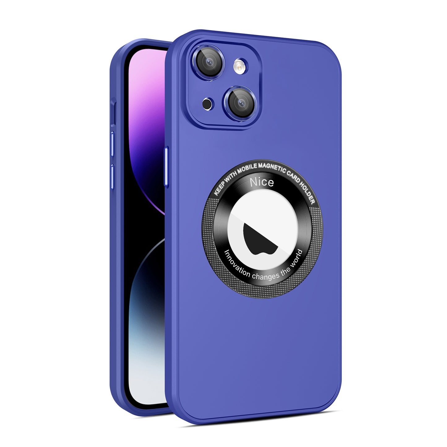 ELECTROPRIME For iPhone 15 Eagle Eye Lens CD Texture MagSafe Magnifier Phone Case(Royal Blue)