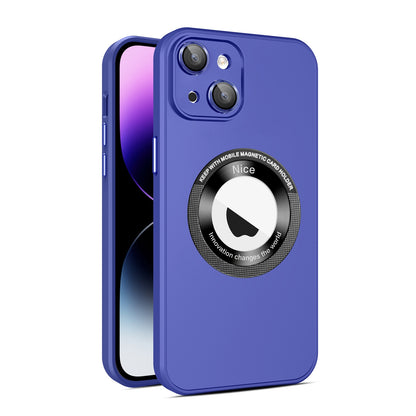 ELECTROPRIME For iPhone 15 Eagle Eye Lens CD Texture MagSafe Magnifier Phone Case(Royal Blue)