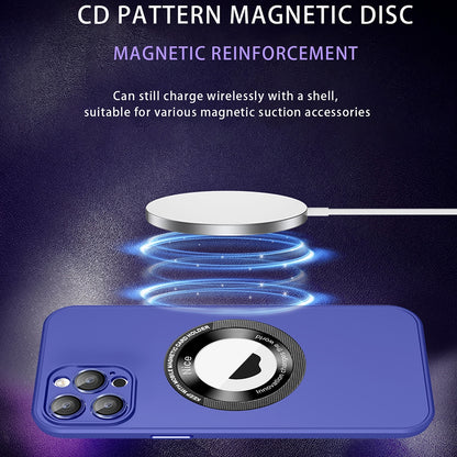 ELECTROPRIME For iPhone 15 Eagle Eye Lens CD Texture MagSafe Magnifier Phone Case(Dark Purple)