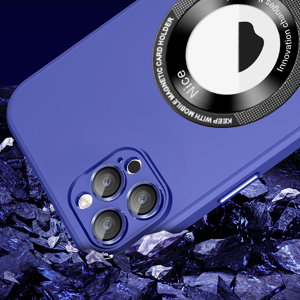 ELECTROPRIME For iPhone 15 Eagle Eye Lens CD Texture MagSafe Magnifier Phone Case(Royal Blue)