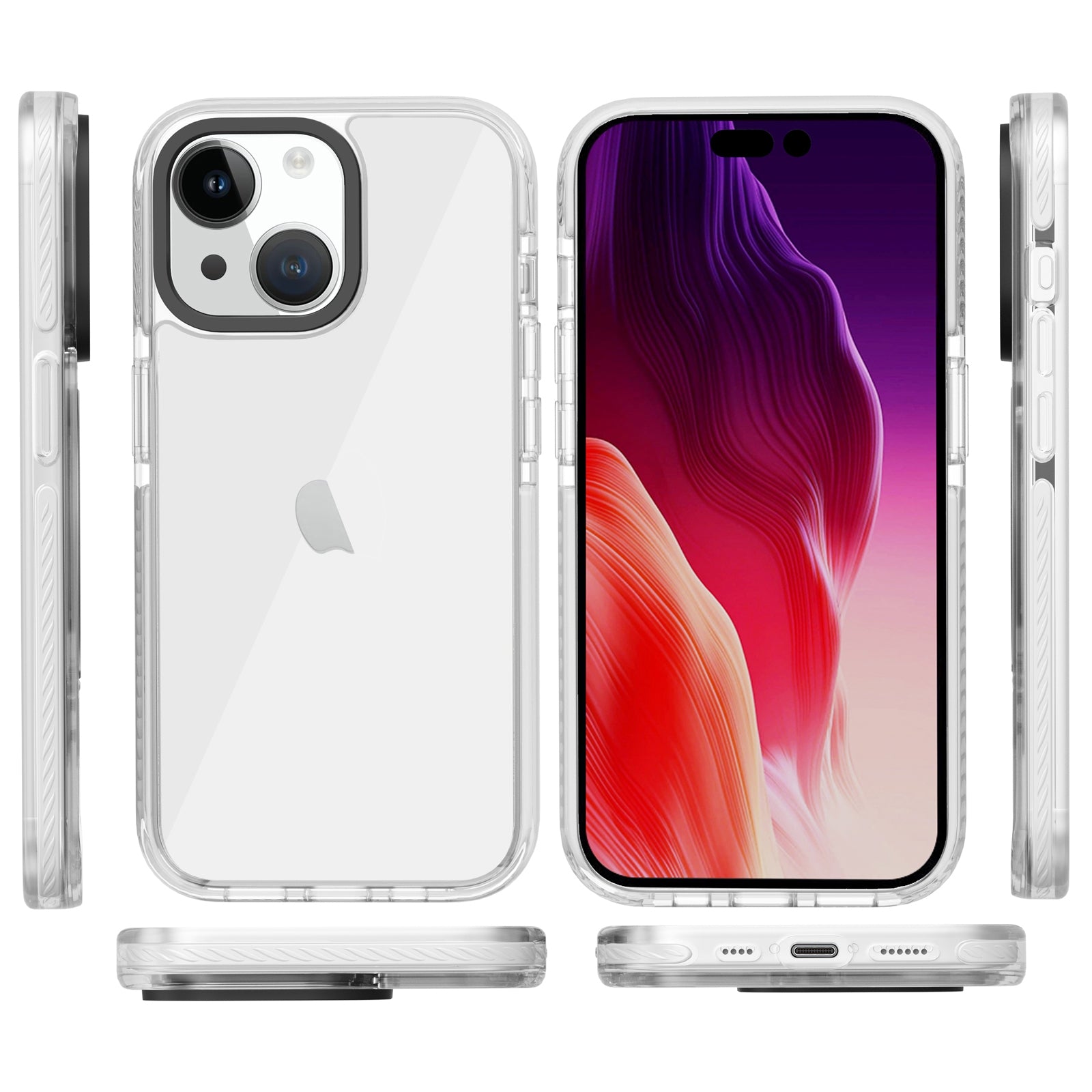 ELECTROPRIME For iPhone 15 Kingsteel Wolf Transparent Phone Case(White)