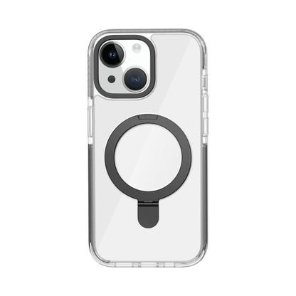 ELECTROPRIME For iPhone 15 Kingsteel Wolf MagSafe Holder Transparent Phone Case(Black)