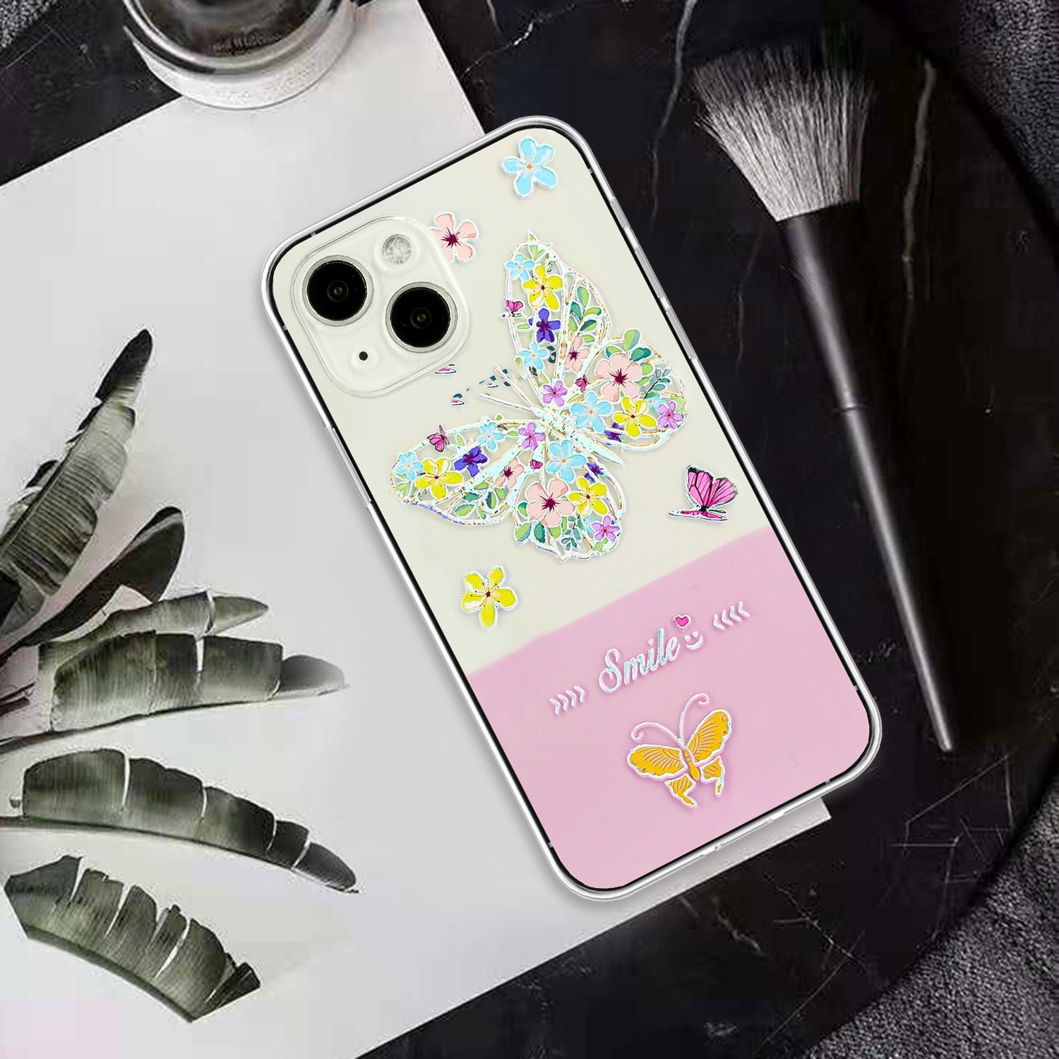 ELECTROPRIME For iPhone 15 Bronzing Butterfly Flower TPU Phone Case(Colorful Butterfly)