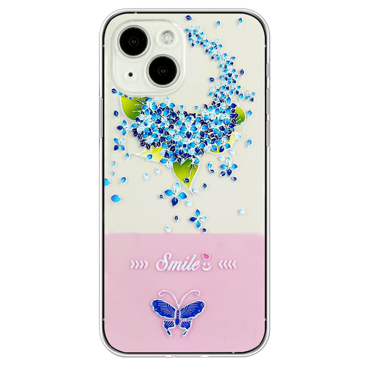 ELECTROPRIME For iPhone 15 Bronzing Butterfly Flower TPU Phone Case(Hydrangea)